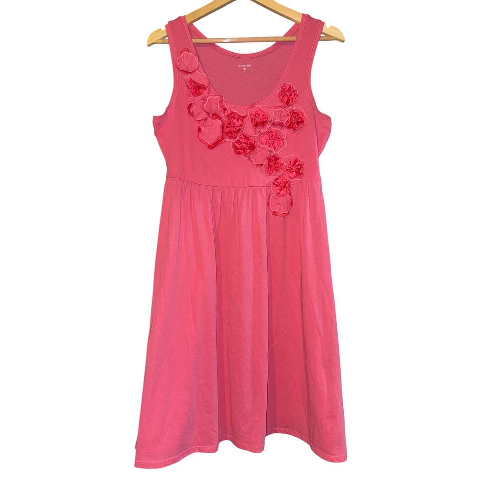 Garnet Hill Applique Flowers Dress Womens Small Pink Spring Easter Wedding Event